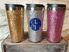 Glitter Coffee Travel Mug - 16oz Stainless Steel