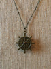 Antique Bronze Nautical Wheel Necklace